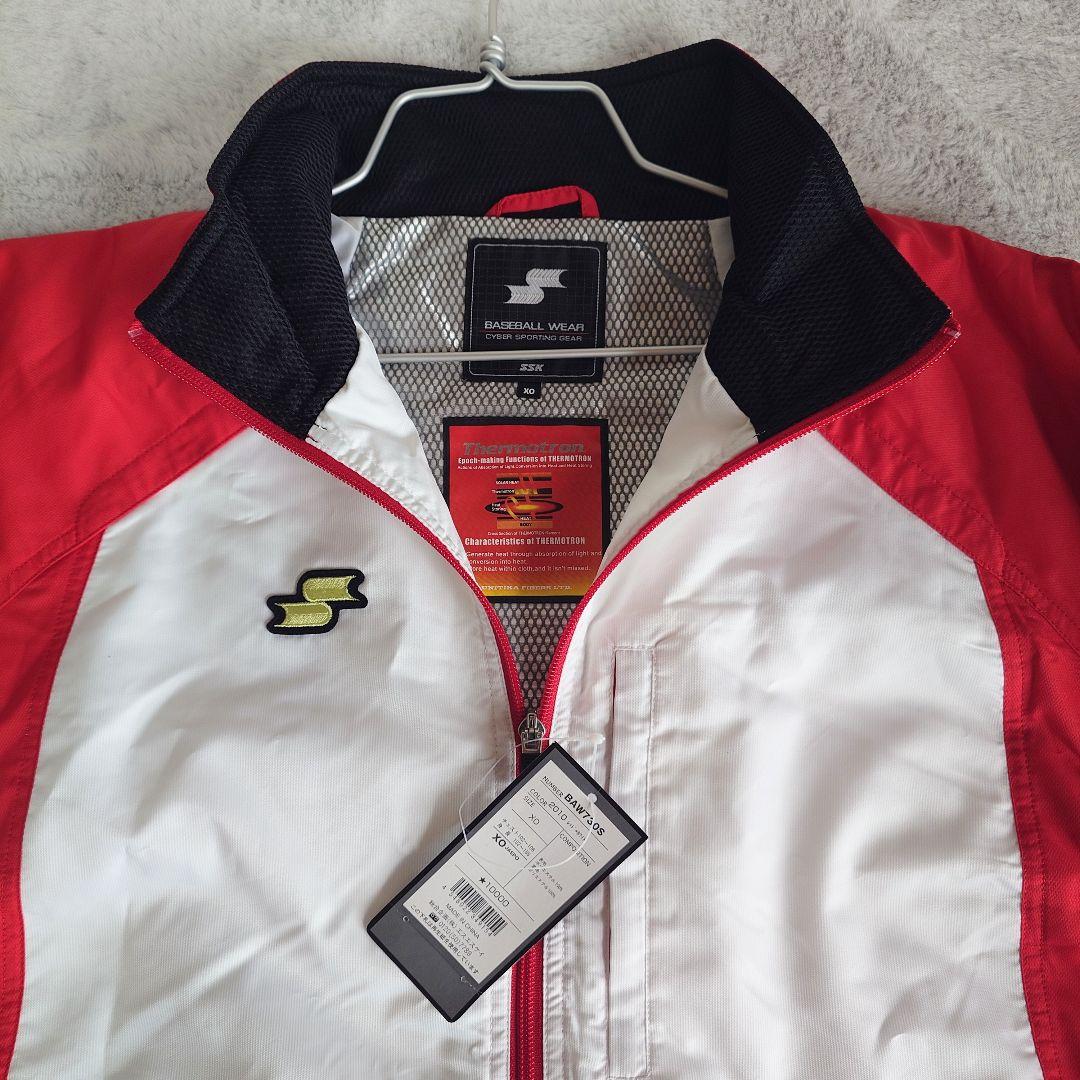タグ付き SSK セットアップ ウインドブレーカー XOサイズ 白赤