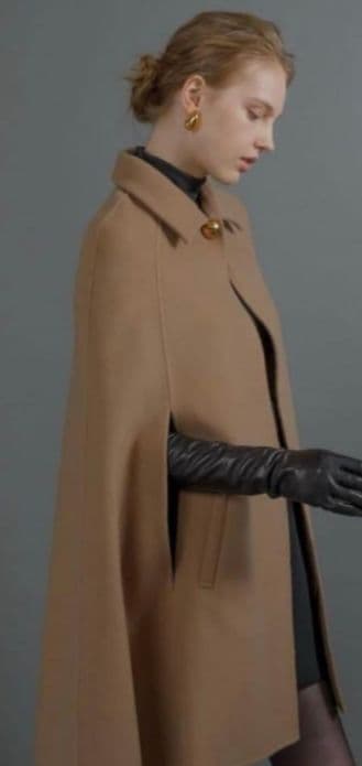 Heve rever cape coat ケープコート キャメル