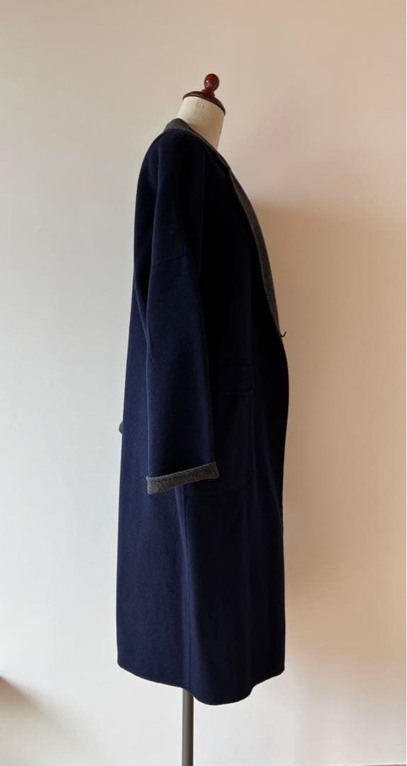 【ドゥーズイエムクラス】ハミルトン　ネイビー グレーリバーシブルコートF