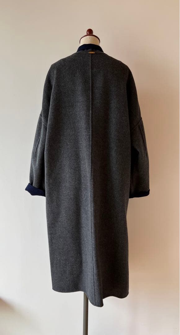 【ドゥーズイエムクラス】ハミルトン　ネイビー グレーリバーシブルコートF