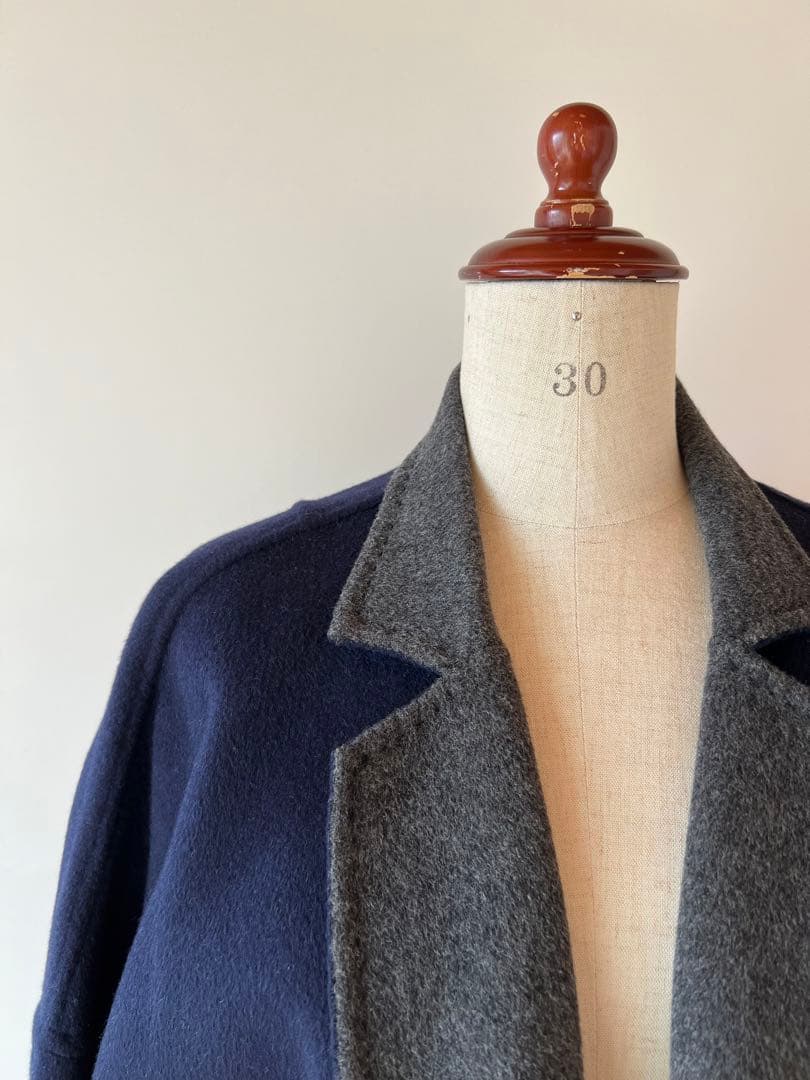 【ドゥーズイエムクラス】ハミルトン　ネイビー グレーリバーシブルコートF