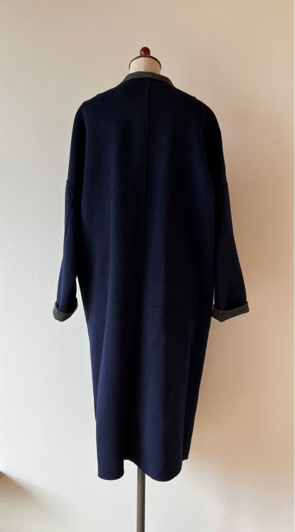 【ドゥーズイエムクラス】ハミルトン　ネイビー グレーリバーシブルコートF