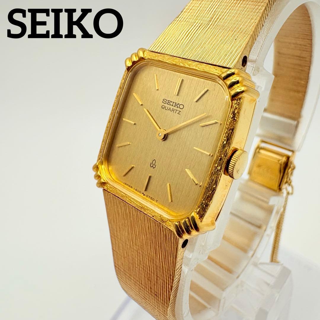 ★美品★ 新品電池 SEIKO セイコー ゴールド オクタゴン 腕時計 ドレス