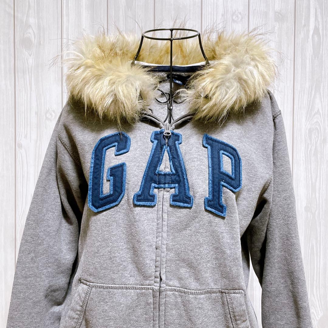 一点物 GAP パーカー ファー グレー 平成ギャル y2k グランジ お兄系