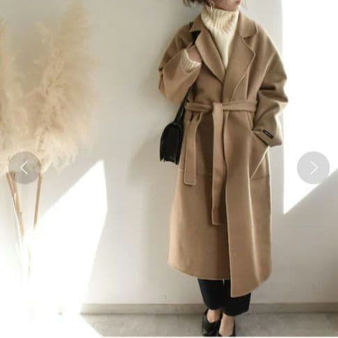 Lavish Gate バックタック ウール ガウンコート リバー キャメル