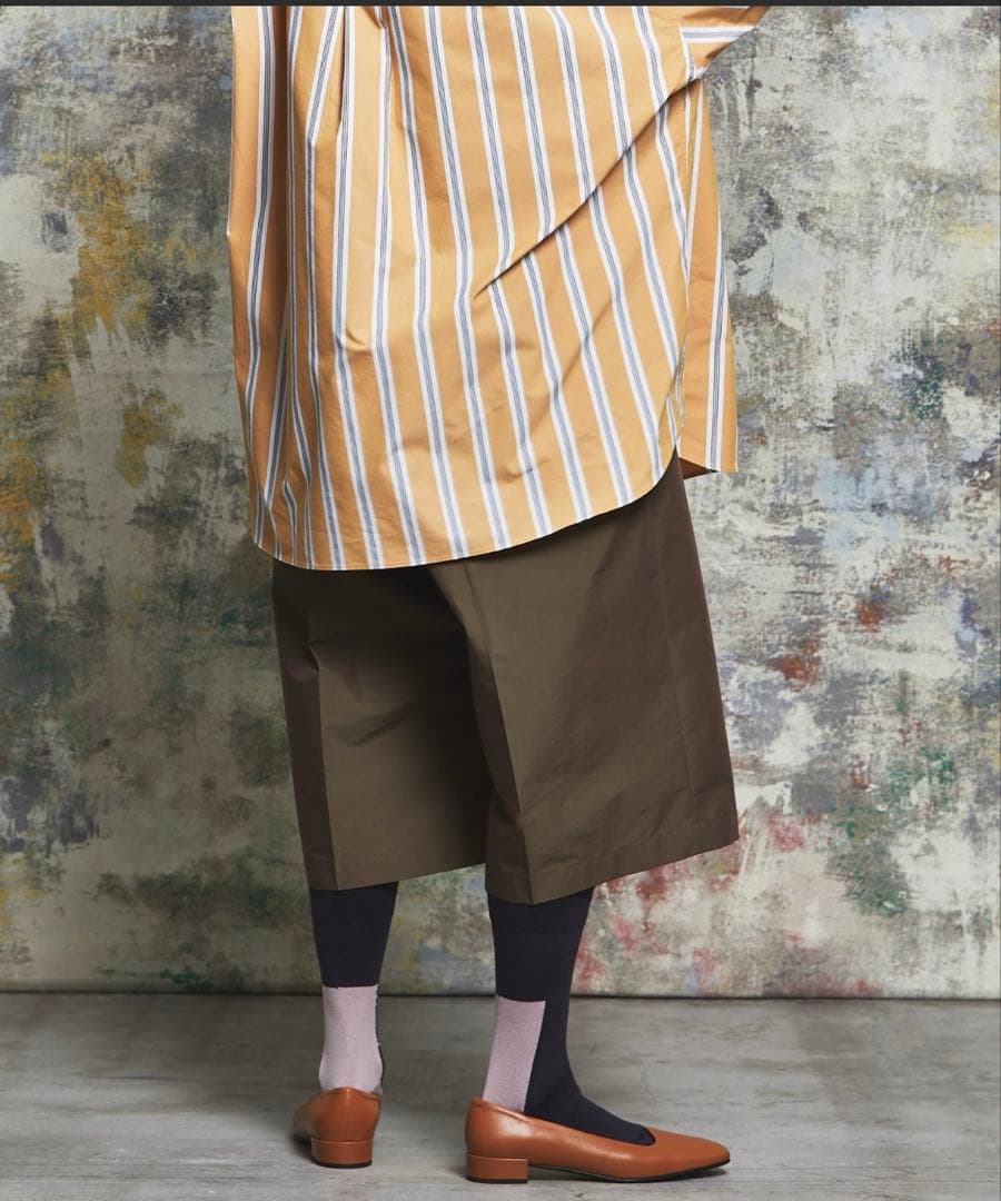 ユニセックス マルチファブリック シャンブレー ワイド ショーツ