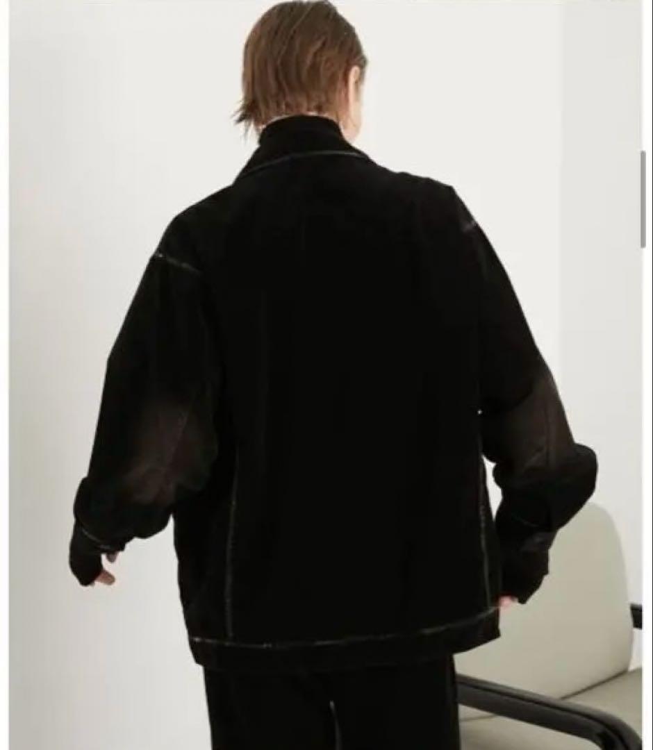 【LA PEAU DE GEM】 ジップアップベロアブルゾン