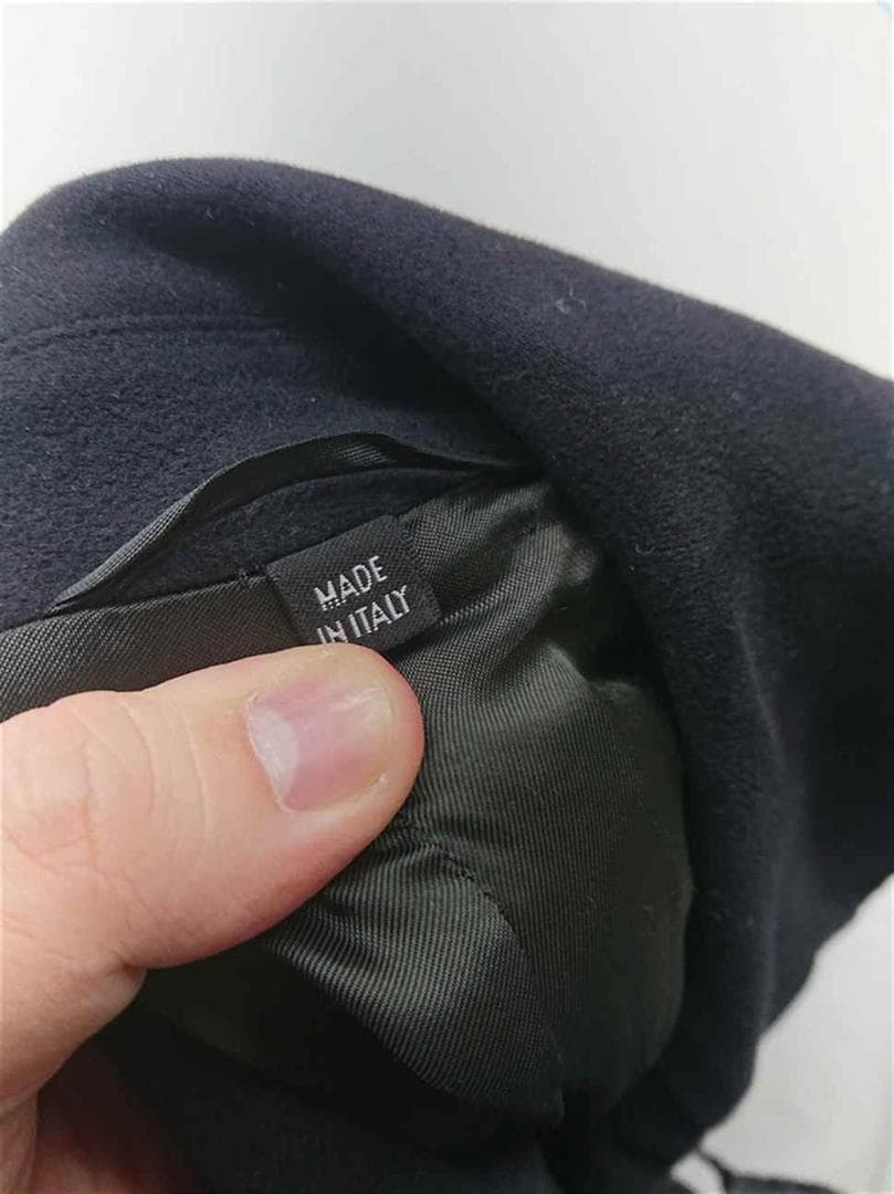 ★ヘルムート ラング ピーコート ダブルブレスト ブラック系 メンズ