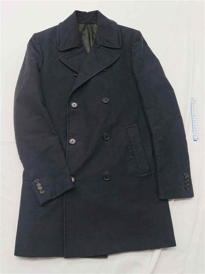 ★ヘルムート ラング ピーコート ダブルブレスト ブラック系 メンズ