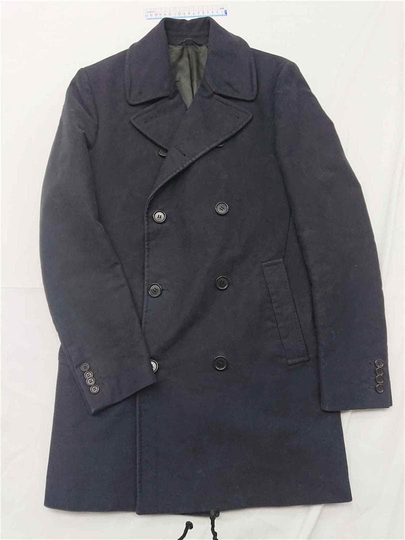 ★ヘルムート ラング ピーコート ダブルブレスト ブラック系 メンズ