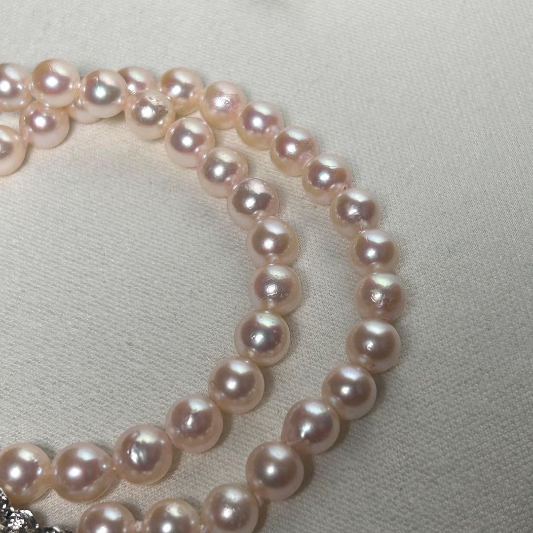【テリ強✨】あこや ネックレス 本真珠 6.9〜7.4mm 約43cm 干渉色