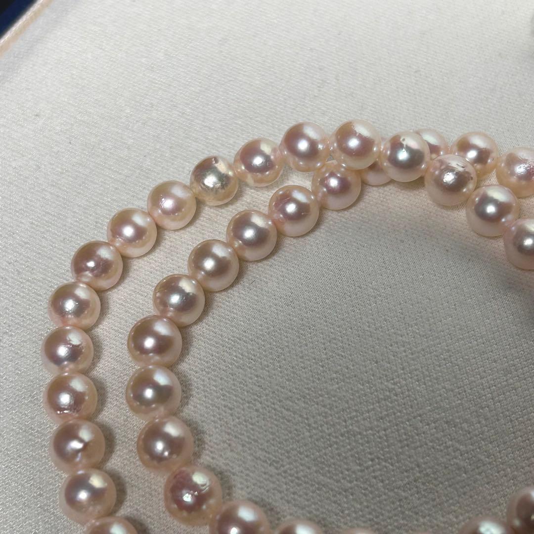 【テリ強✨】あこや ネックレス 本真珠 6.9〜7.4mm 約43cm 干渉色