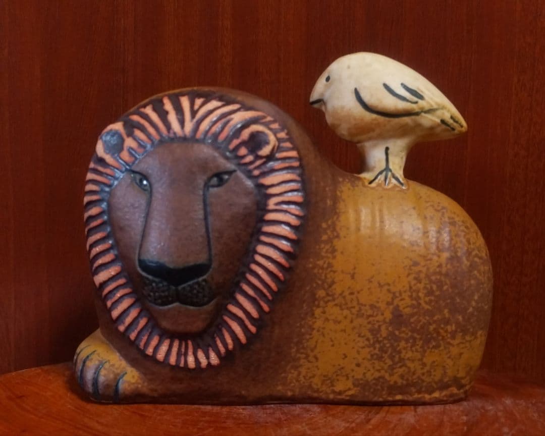 リサラーソン ライオンウイズバード 背乗り鳥 北欧 新品