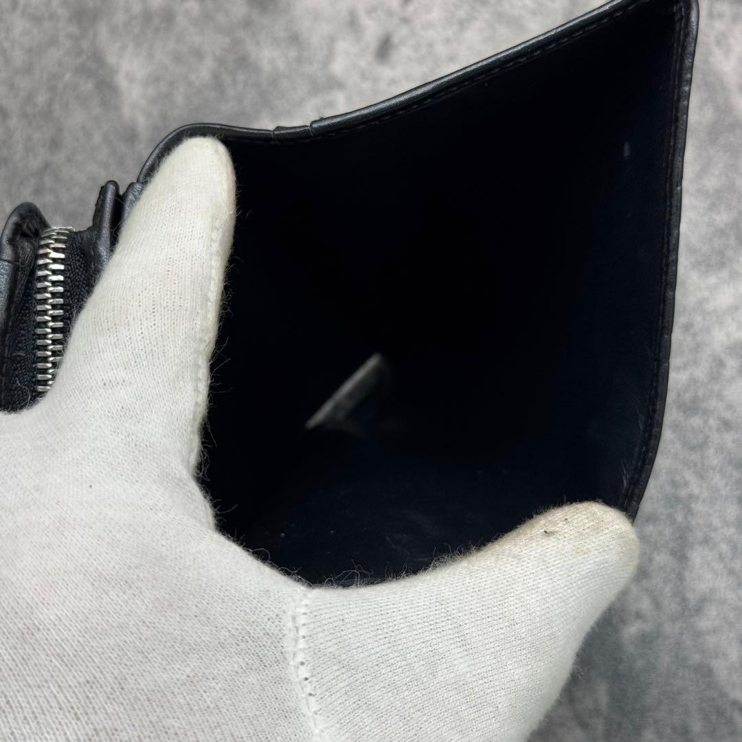 美品✨ロエベ リピート アナグラム 型押し 二つ折り財布 ブラック