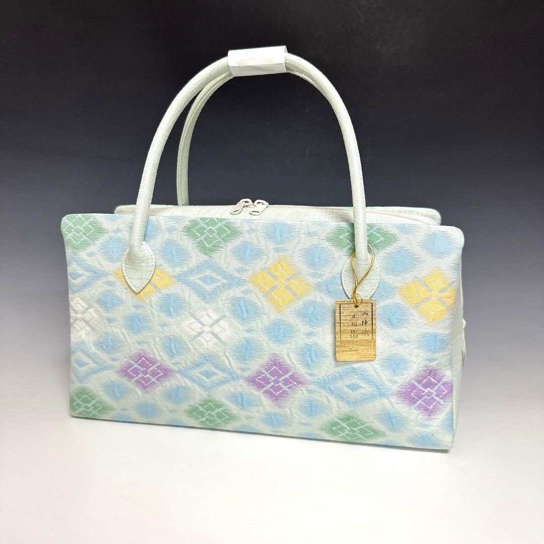 新品未使用 ！！特別セール！！京都 西陣 正絹 帯使用 利休バッグ　25033