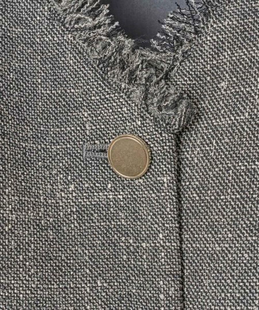 ノンウールツイードフリンジフレアワンピース