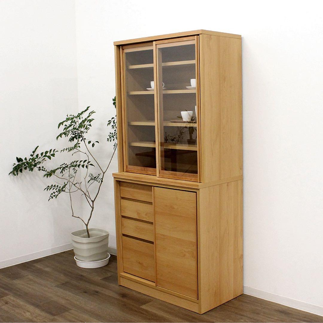 アウトレット★食器棚 カップボード 北欧風 フリーボード キャビネット 幅80