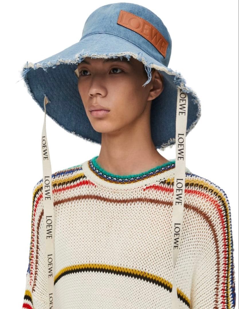 LOEWE フリンジエッジ バケットハット デニム