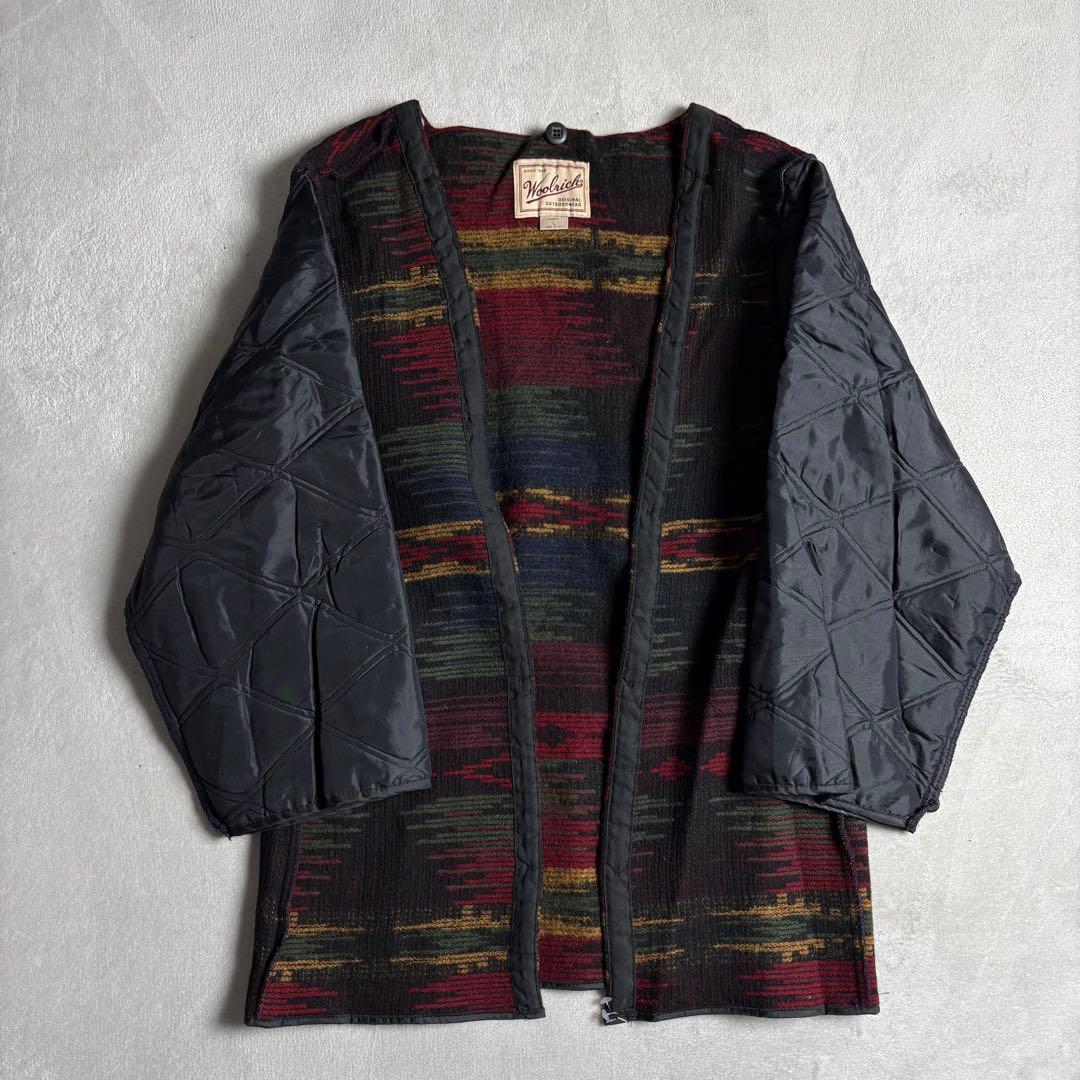 90s USA製 ウールリッチ　ハンティングジャケット　ライナー付き　レザー襟