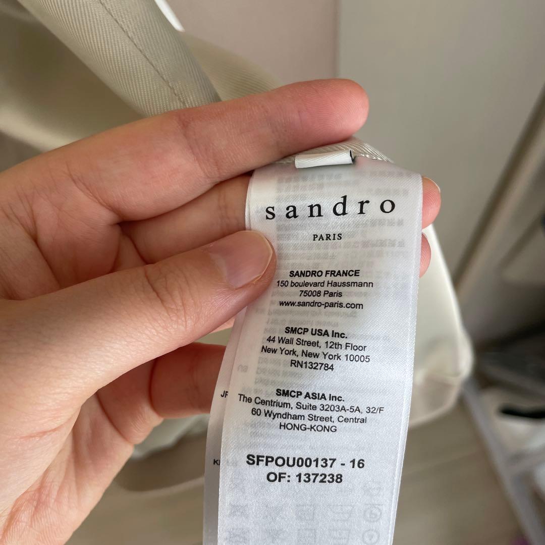 sandro ベージュ ダブルブレスト コート