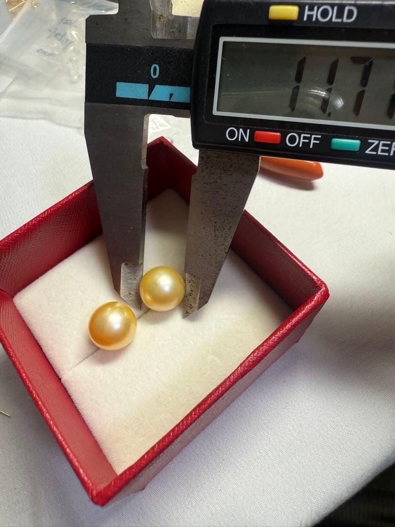 A6827南洋真珠天然本真珠ピアス イヤリング18k海水真珠ゴールドパール大粒