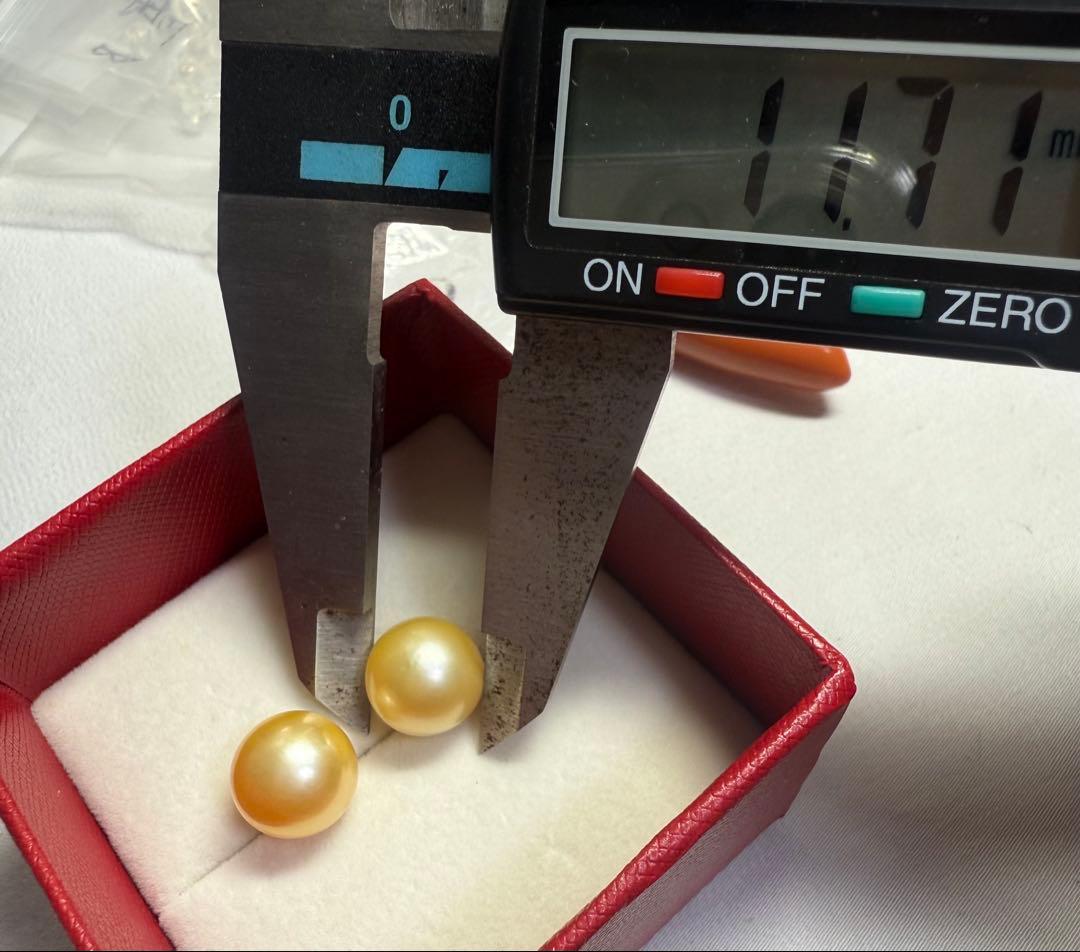 A6827南洋真珠天然本真珠ピアス イヤリング18k海水真珠ゴールドパール大粒