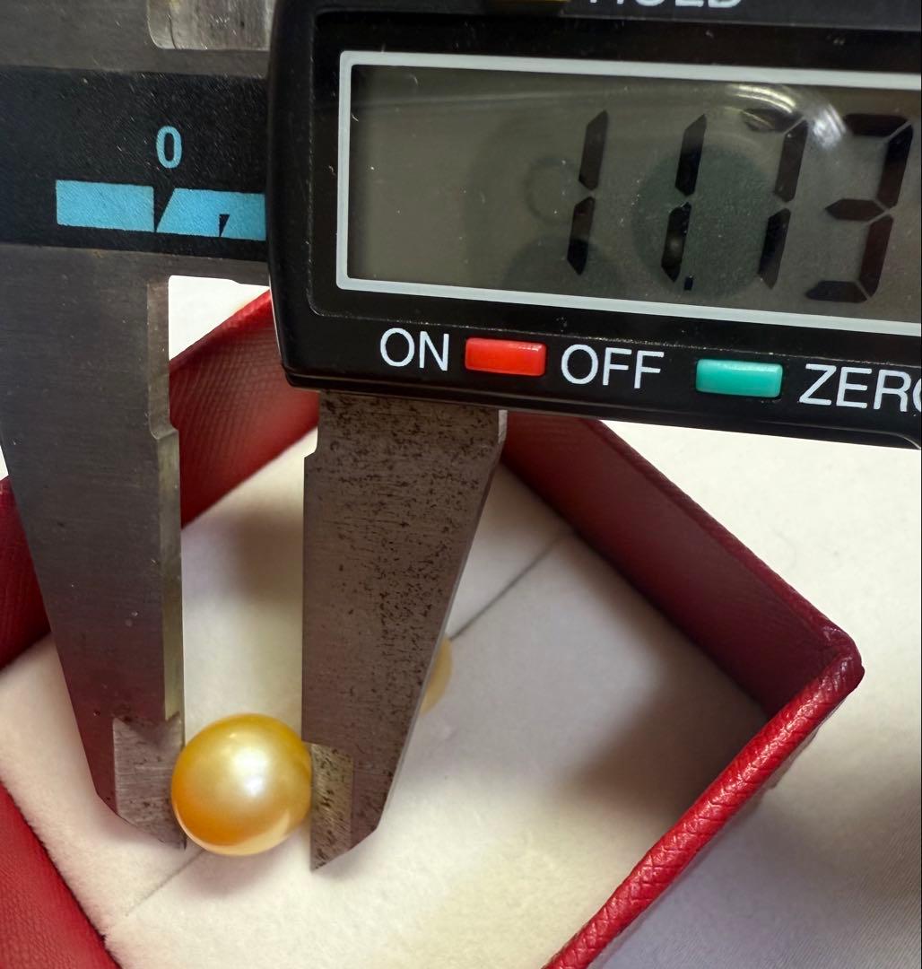 A6827南洋真珠天然本真珠ピアス イヤリング18k海水真珠ゴールドパール大粒