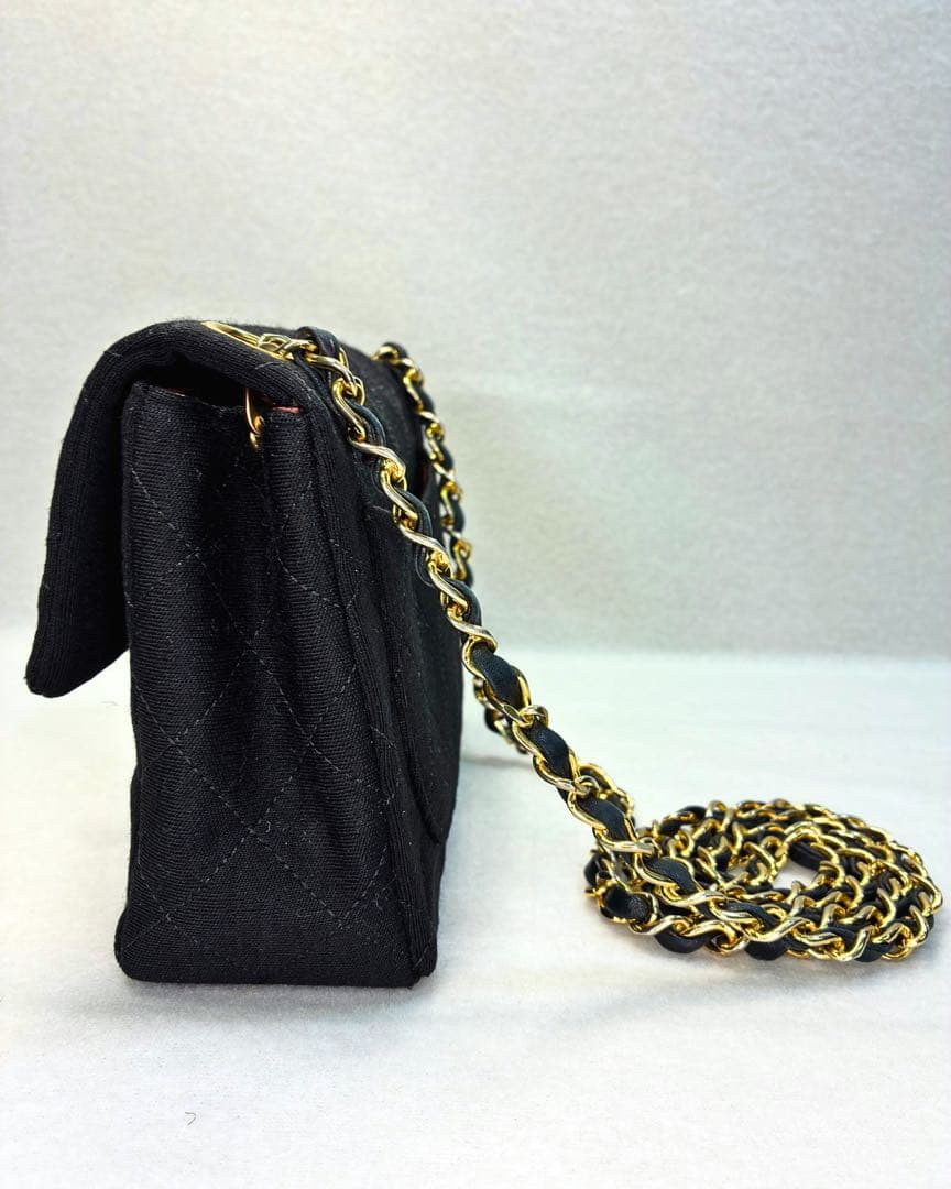 ヴィンテージCHANEL マトラッセ ミニ チェーンバッグ 黒 金具 フルセット