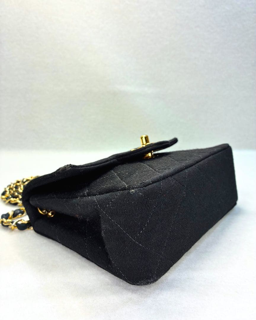 ヴィンテージCHANEL マトラッセ ミニ チェーンバッグ 黒 金具 フルセット