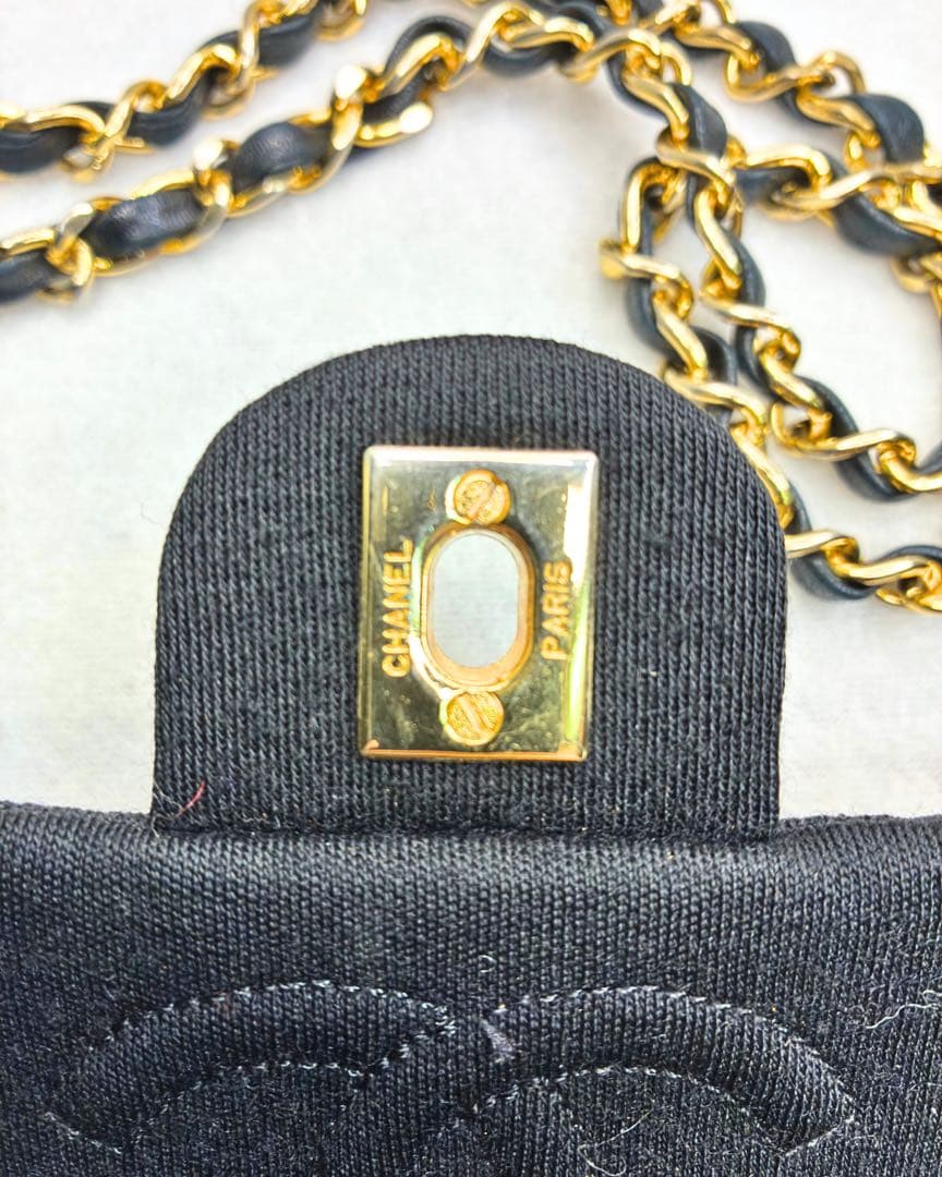 ヴィンテージCHANEL マトラッセ ミニ チェーンバッグ 黒 金具 フルセット