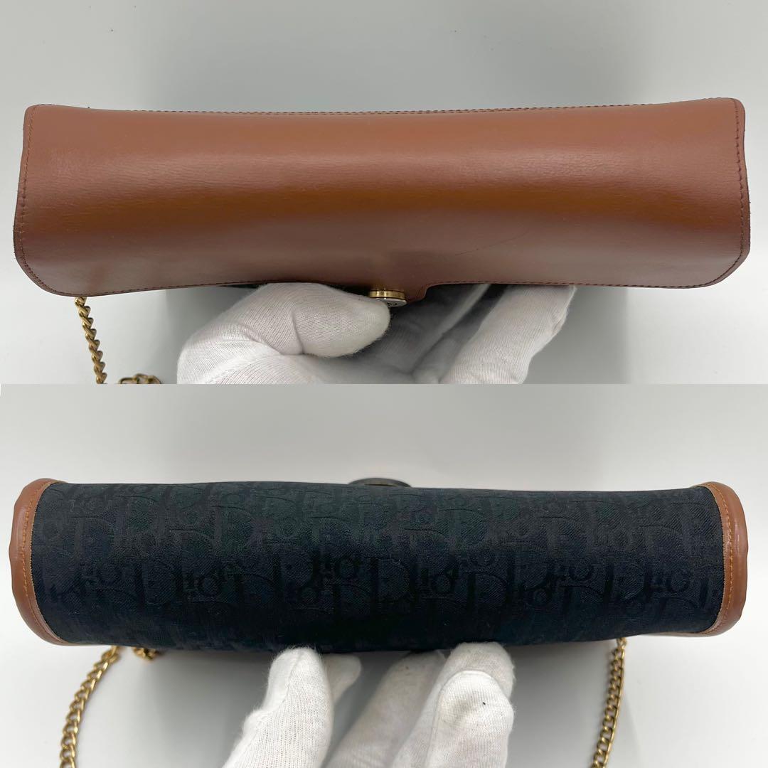 【美品】Dior ショルダーバッグ　トロッター　チェーン　レザー　ヴィンテージ