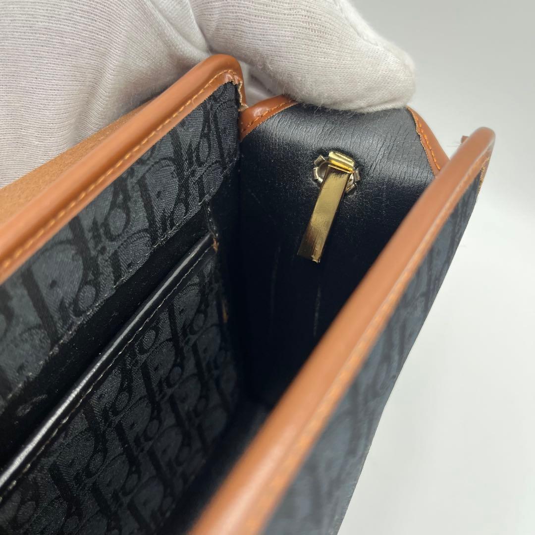 【美品】Dior ショルダーバッグ　トロッター　チェーン　レザー　ヴィンテージ