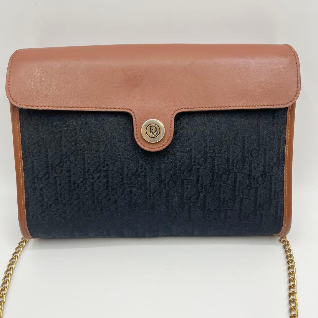 【美品】Dior ショルダーバッグ　トロッター　チェーン　レザー　ヴィンテージ