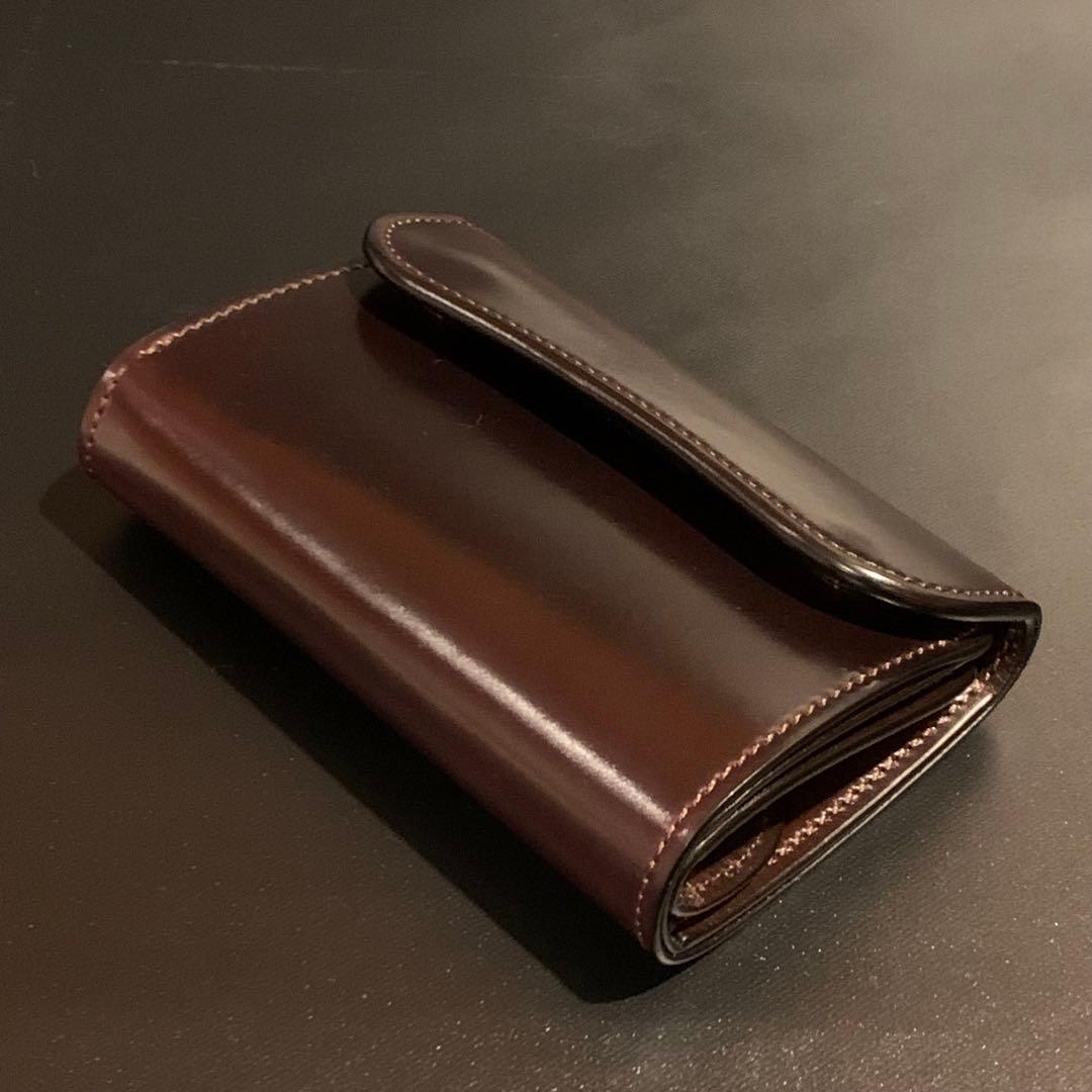 【新品】ワイルドスワンズ バーン コードバン（ダークバーガンディ）三つ折り財布