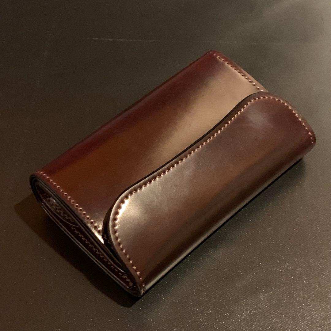 【新品】ワイルドスワンズ バーン コードバン（ダークバーガンディ）三つ折り財布