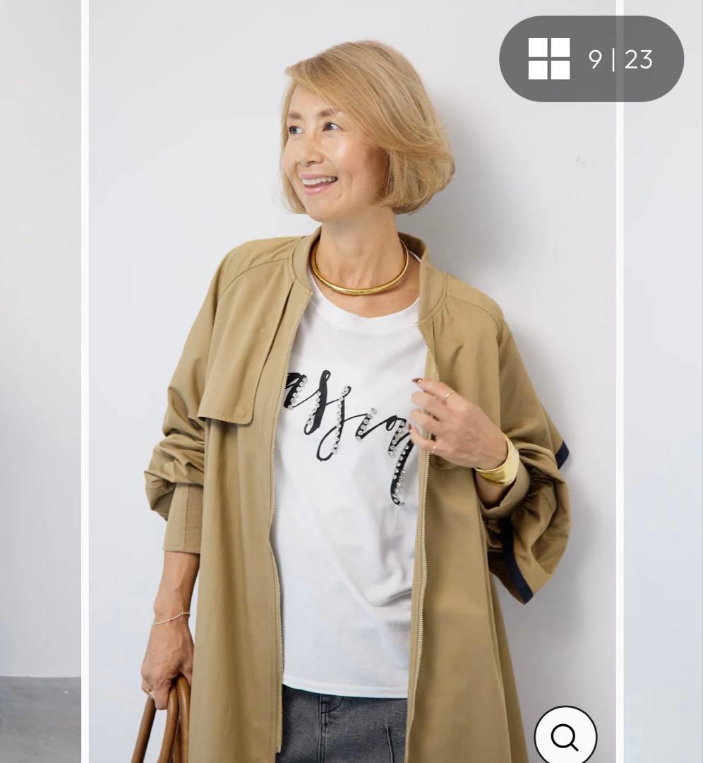 PLUS OTOHA バックラッフルデザインロングブルゾン