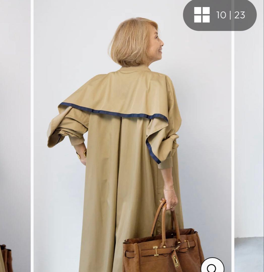 PLUS OTOHA バックラッフルデザインロングブルゾン