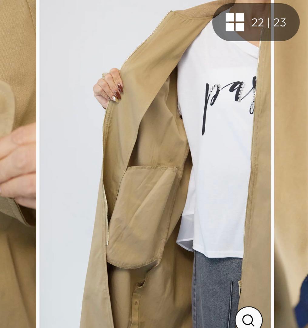 PLUS OTOHA バックラッフルデザインロングブルゾン