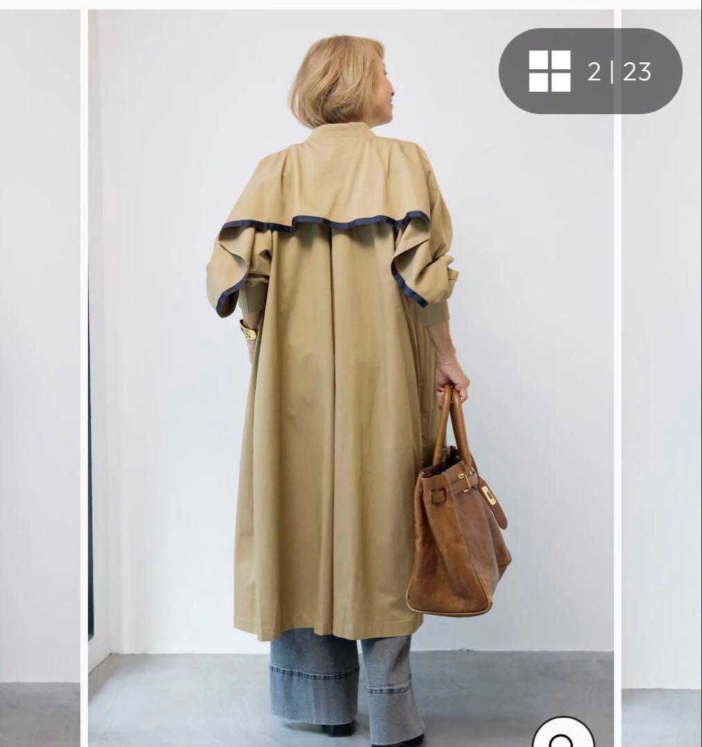 PLUS OTOHA バックラッフルデザインロングブルゾン