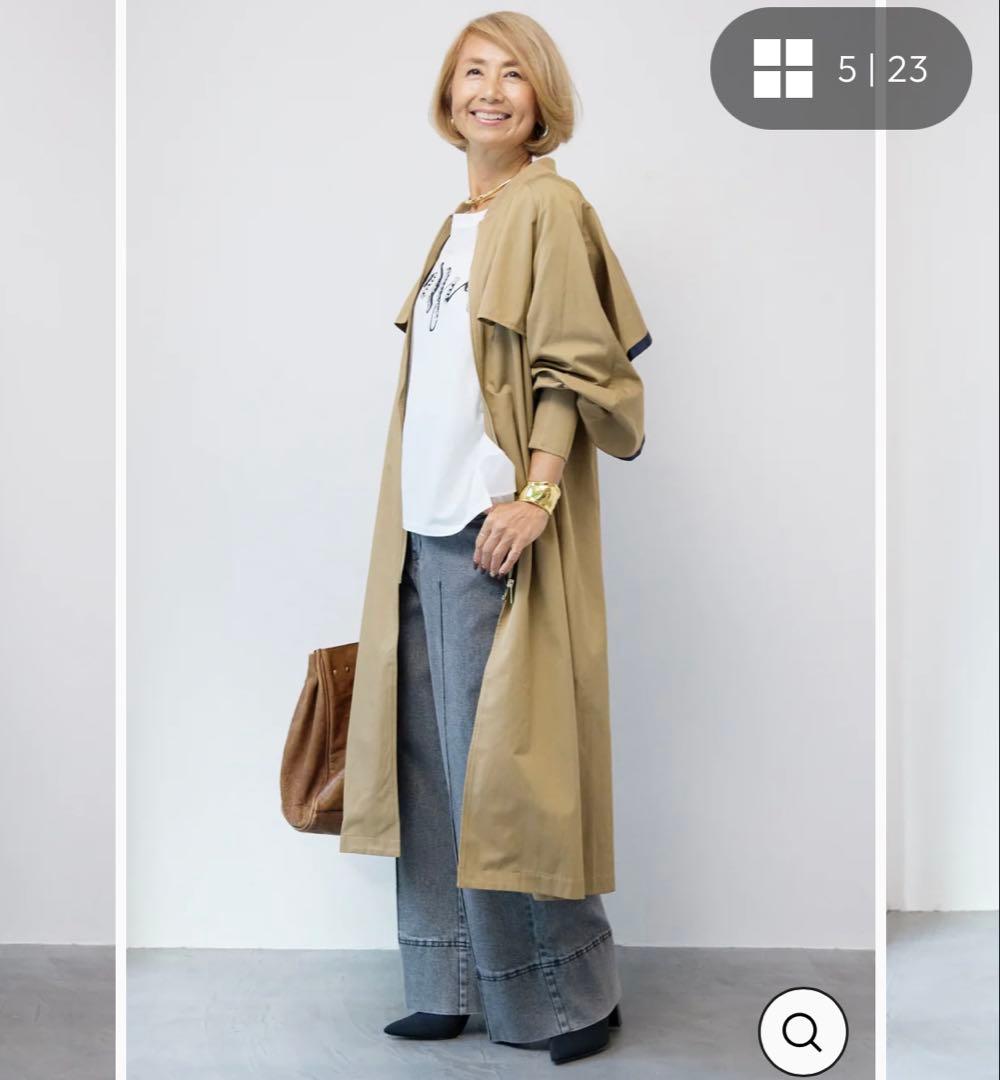 PLUS OTOHA バックラッフルデザインロングブルゾン