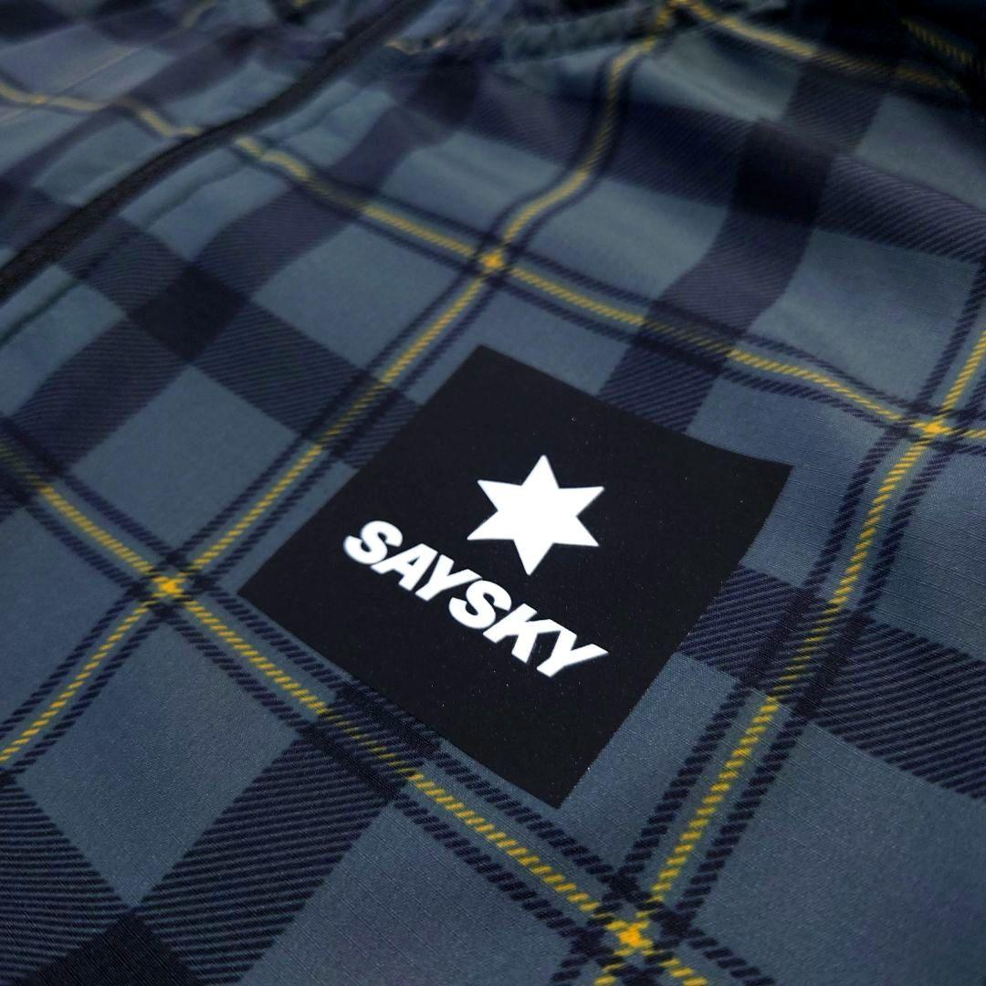 極美品 SAYSKY ランニングジャケット チェック柄 ナイロンパーカー