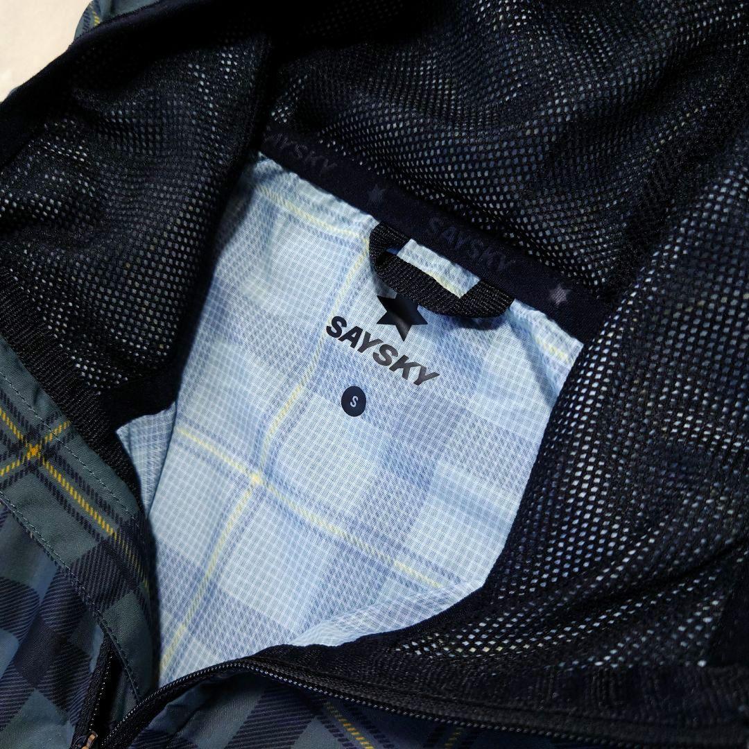 極美品 SAYSKY ランニングジャケット チェック柄 ナイロンパーカー