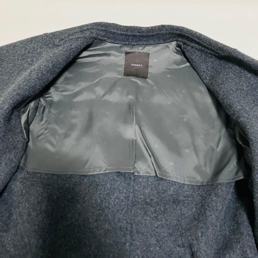 23AW anuans リバーロングチェスターコート ピュアウール グレー