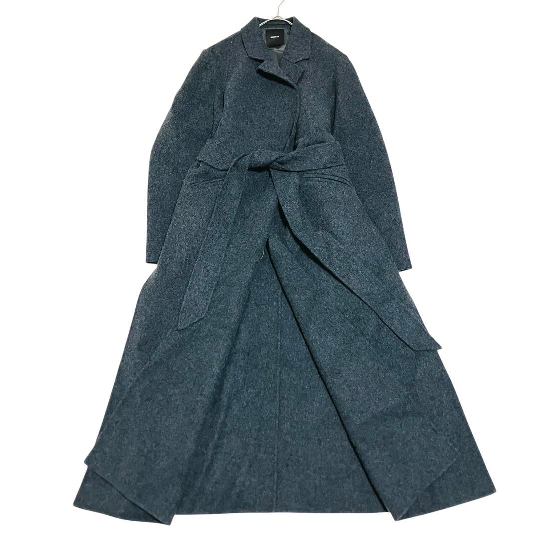 23AW anuans リバーロングチェスターコート ピュアウール グレー