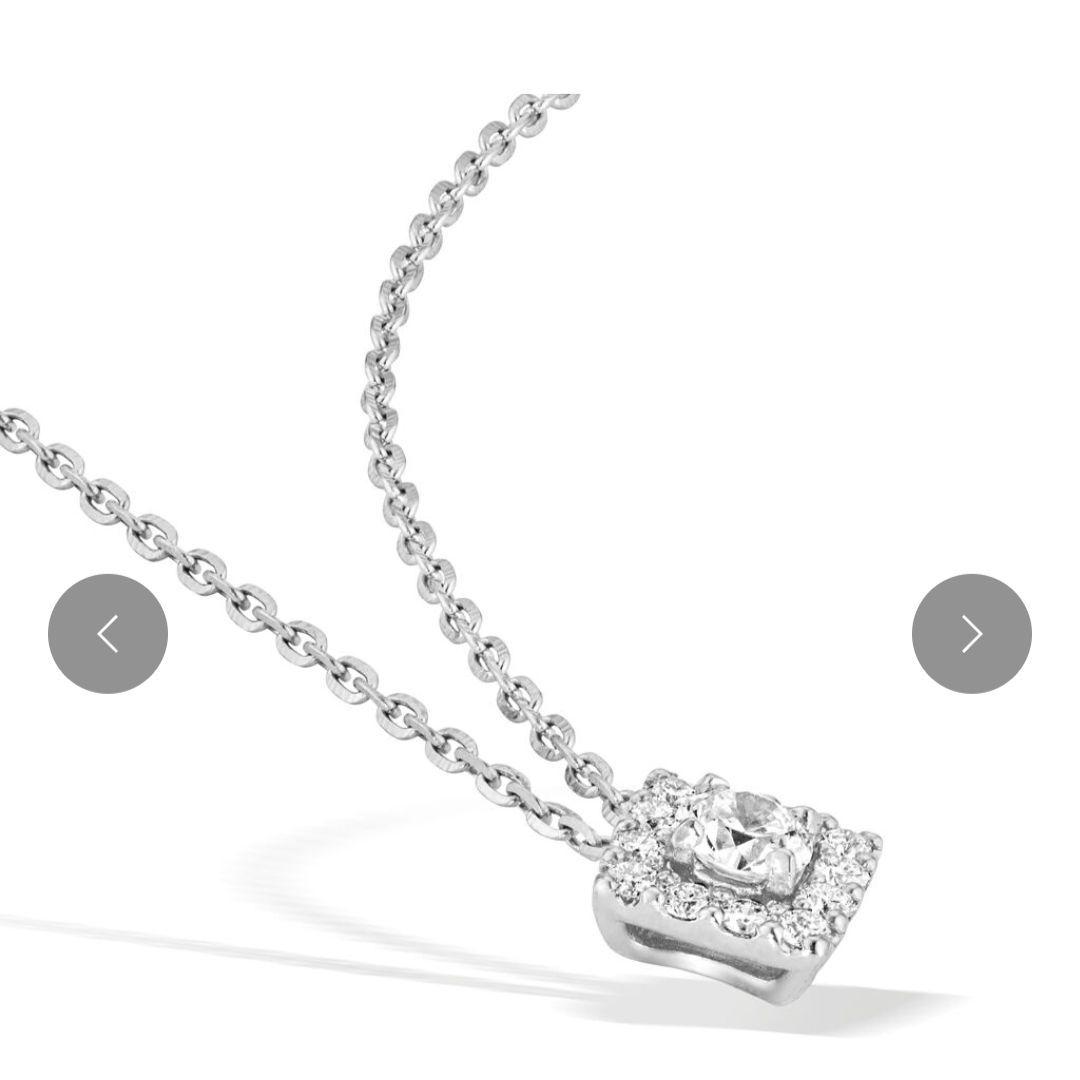 ★未使用★STAR JEWELRY ダイヤモンドスクエアハローネックレス