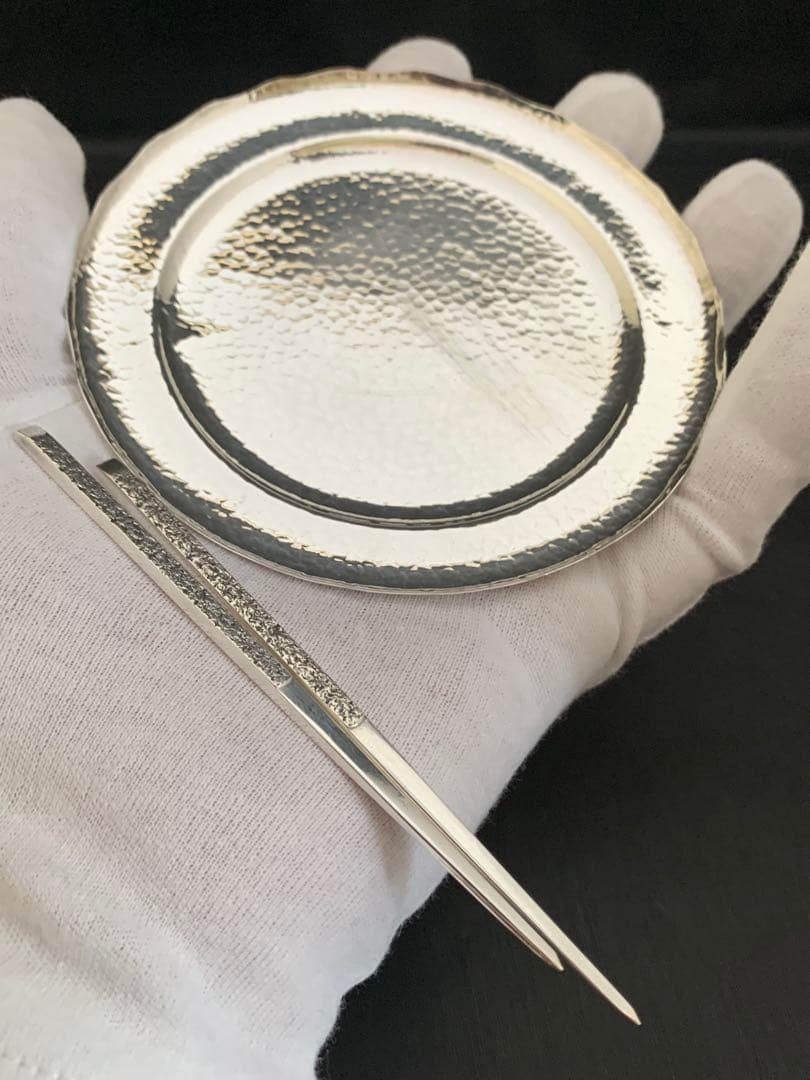 silver 純銀 品位999 総重量51g 銘々皿 豆皿 菓子ピック