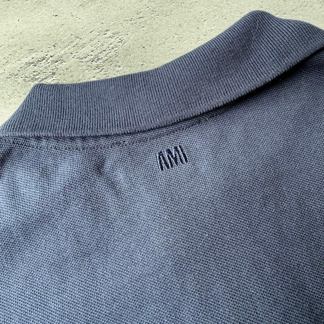 【新品未使用】Ami アミパリス ポロシャツ ネイビー Mサイズ