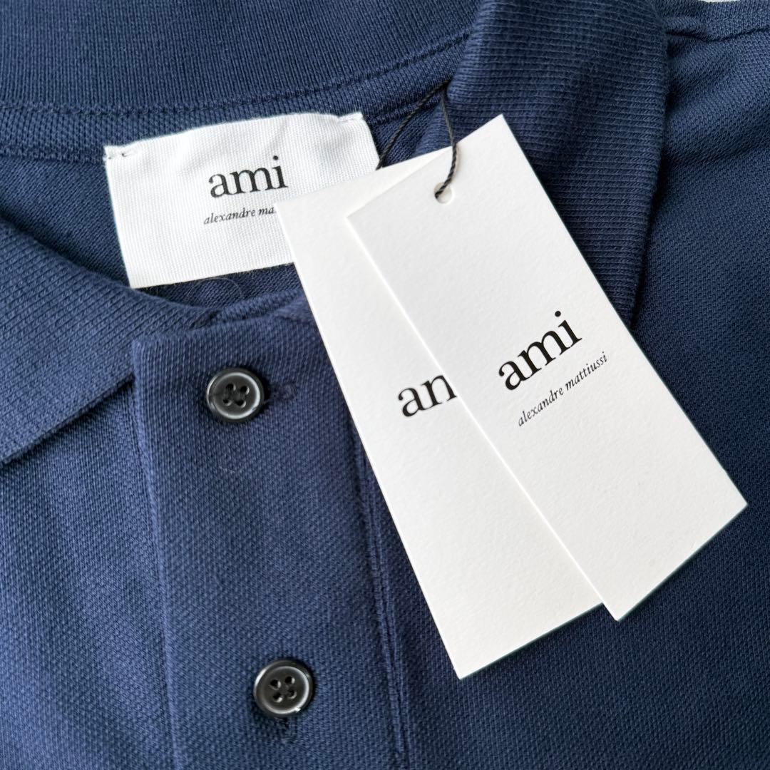 【新品未使用】Ami アミパリス ポロシャツ ネイビー Mサイズ