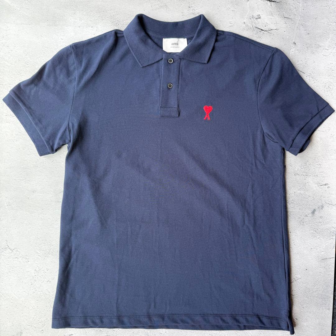【新品未使用】Ami アミパリス ポロシャツ ネイビー Mサイズ