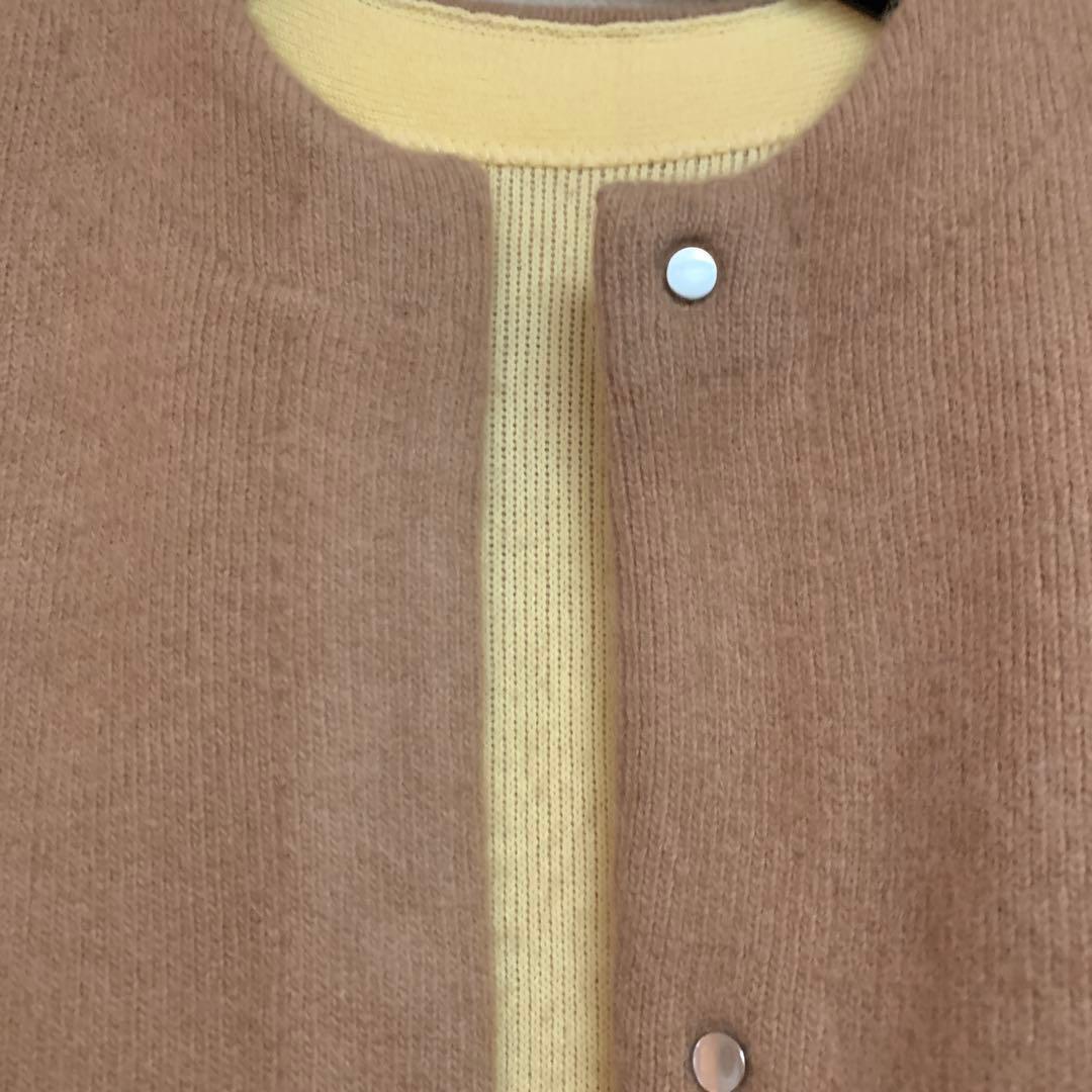 未使用　ベーシックCNラクーンミックスダブルフェイスカーディガン